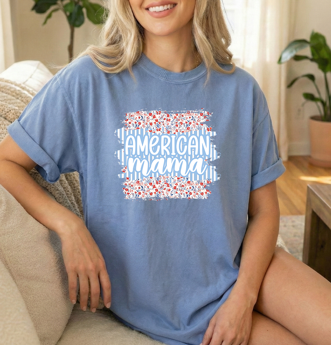 A Mama Blue Jean Comfort colors Unisex tshirt