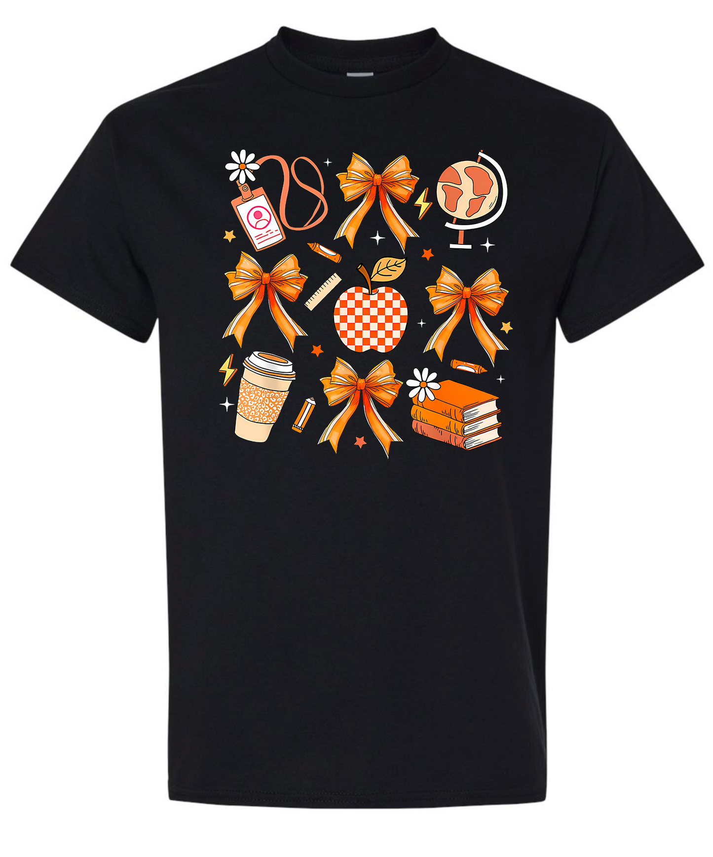 Bow Apple Unisex Black Gildan Tshirt