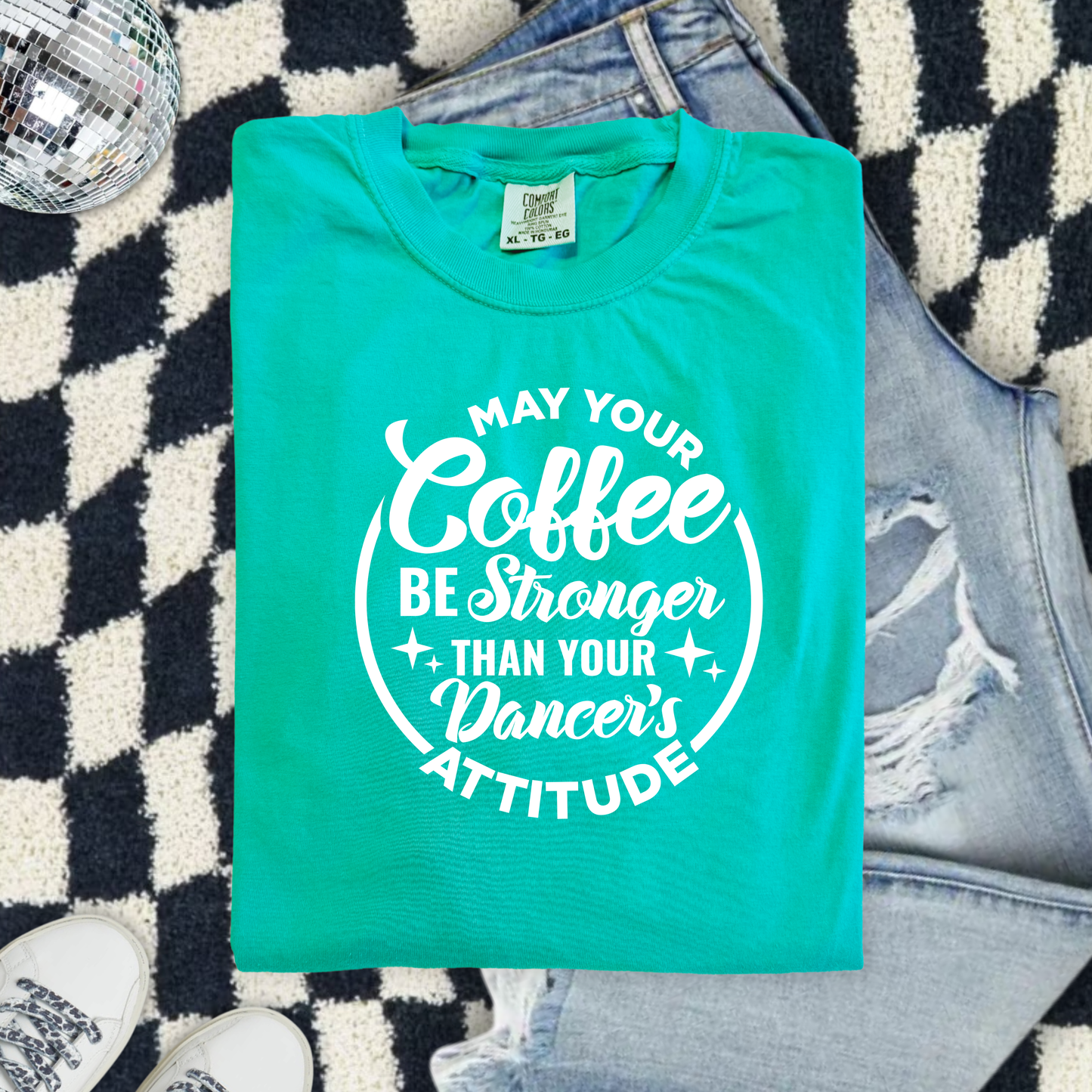 Coffee Stronger Island Green Unisex Comfort Colors Tshirt