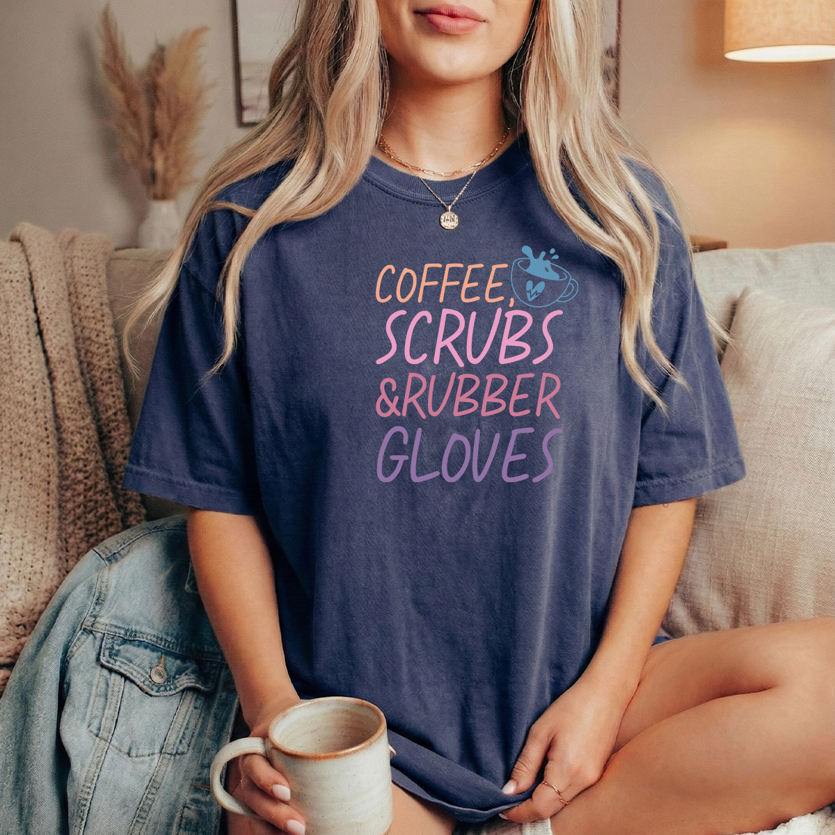 Coffee Scrubs Navy T
