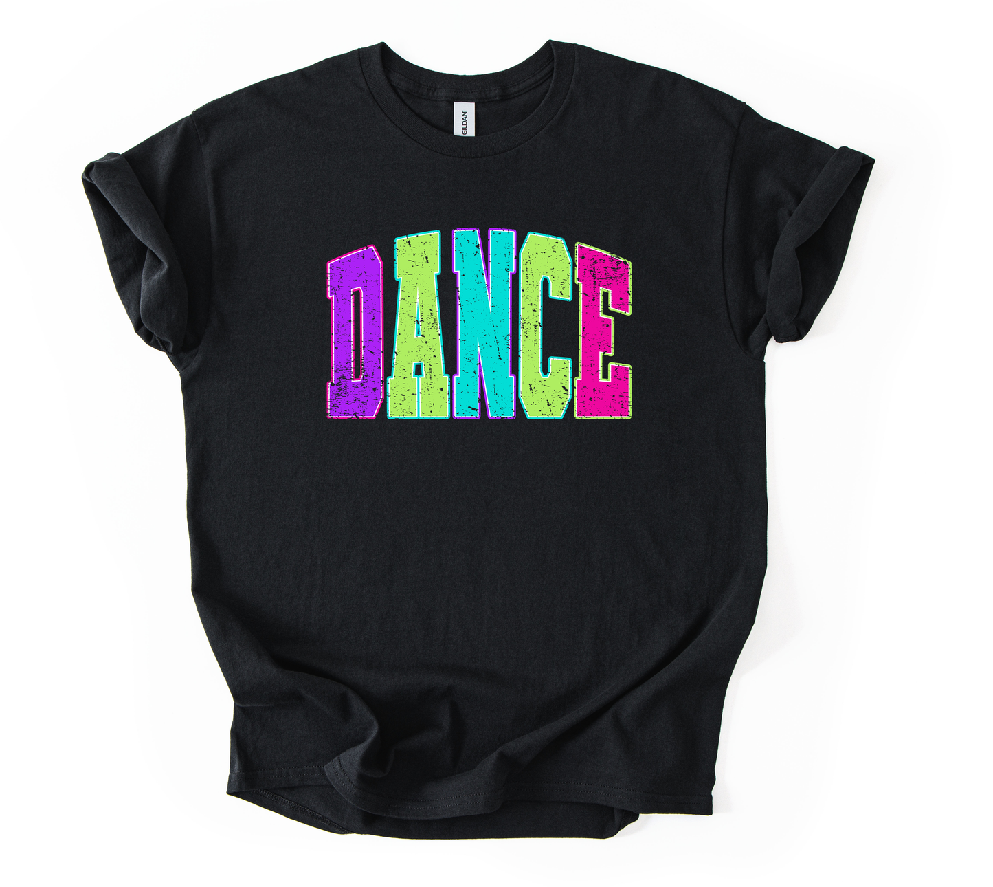Dance Bright Distressed Unisex Gildan Black T-shirt