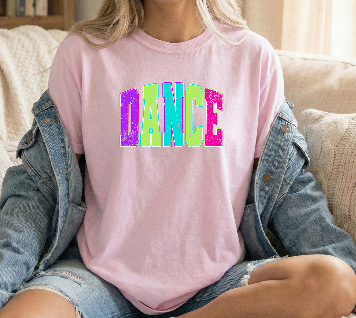 Dance Bright Distressed YOUTH Comfort Colors Blossom