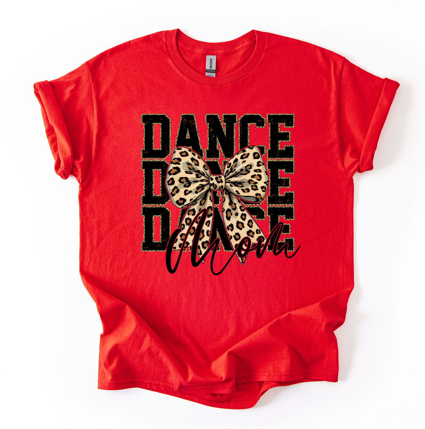Dance mom leopard Unisex Gildan Red Tshirt