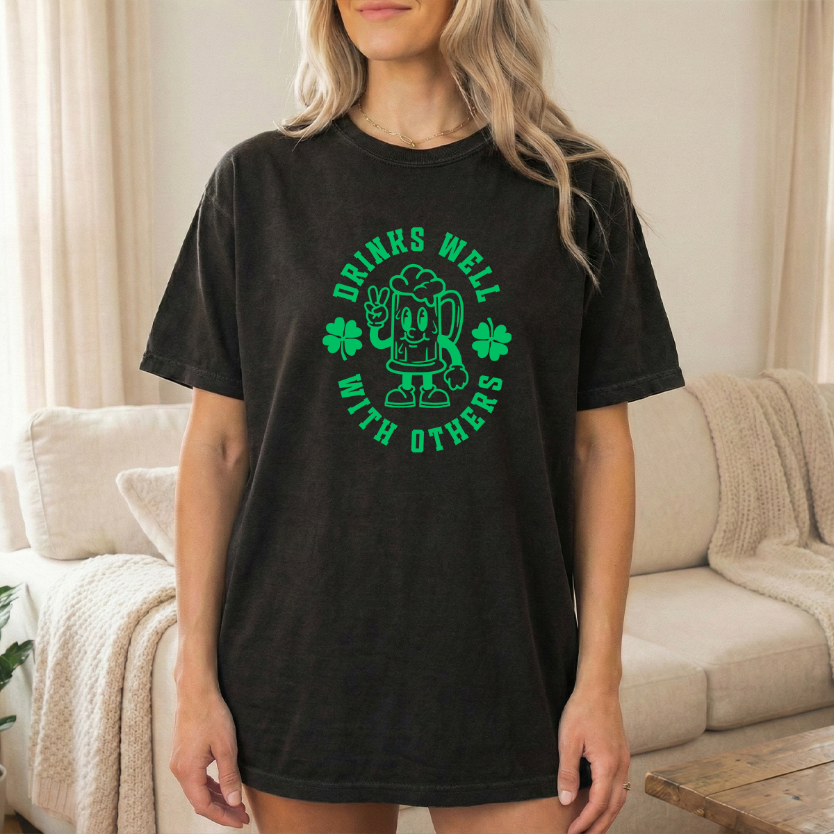 Drinks well with others black T