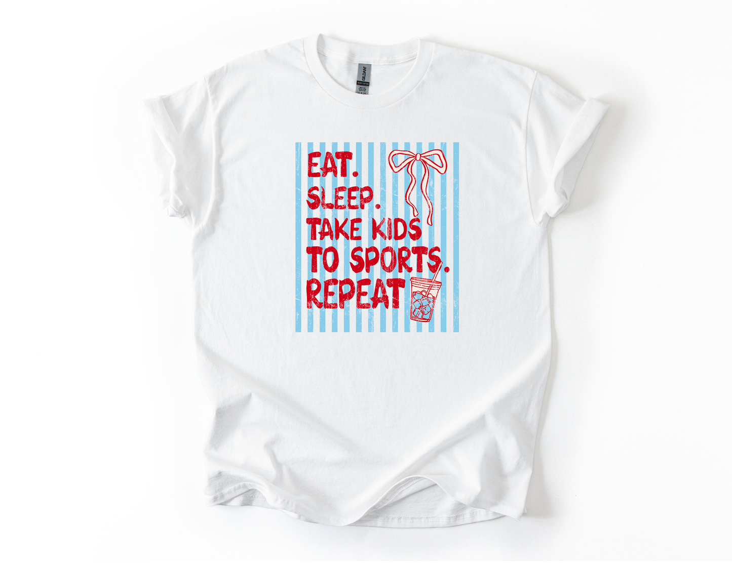 Eat Sleep Sports White Unisex Gildan Tshirt