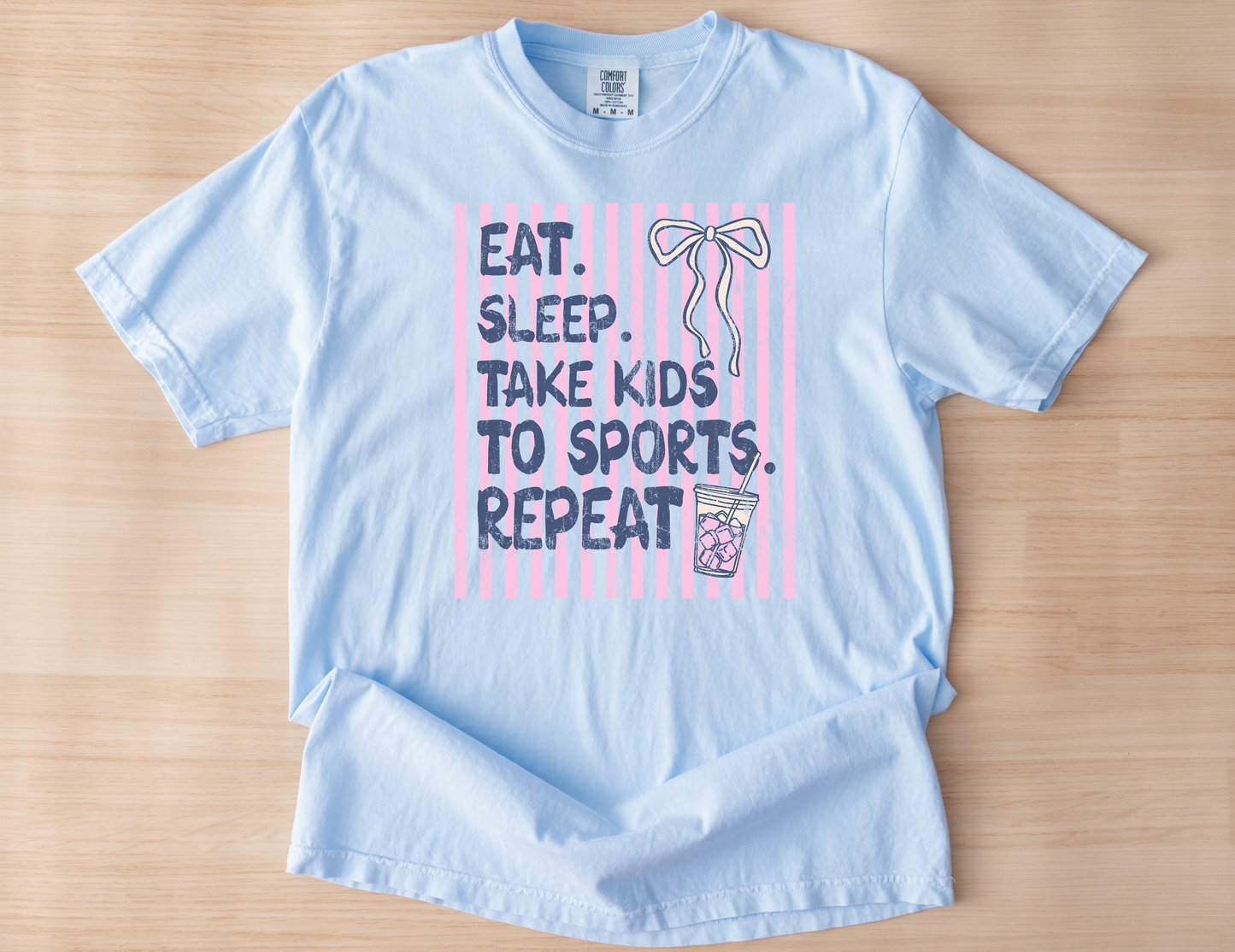 Eat Sleep Sports Hydrangea Unisex Comfort Colors Tshirt
