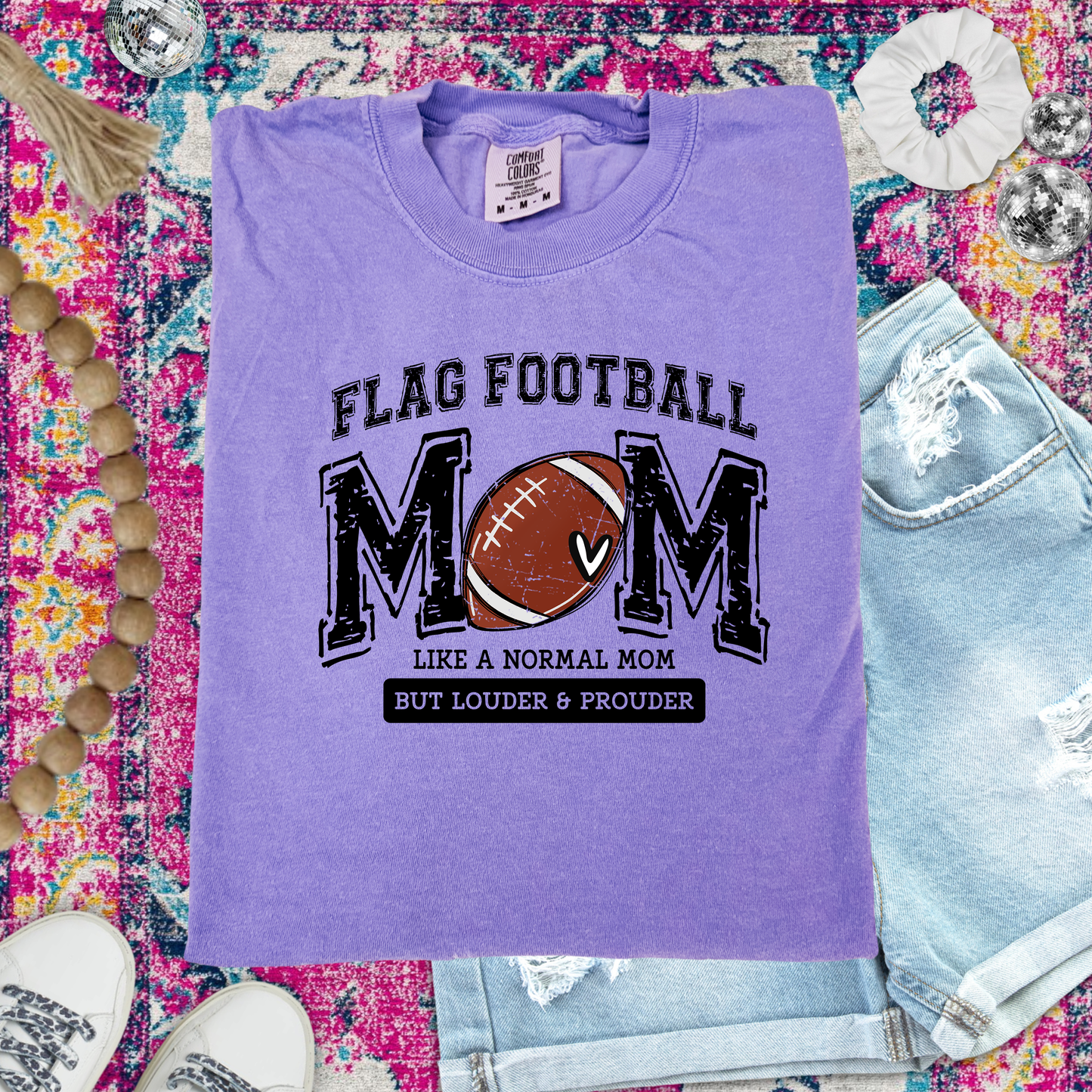 Flag Mom Unisex Violet Comfort Colors t shirt