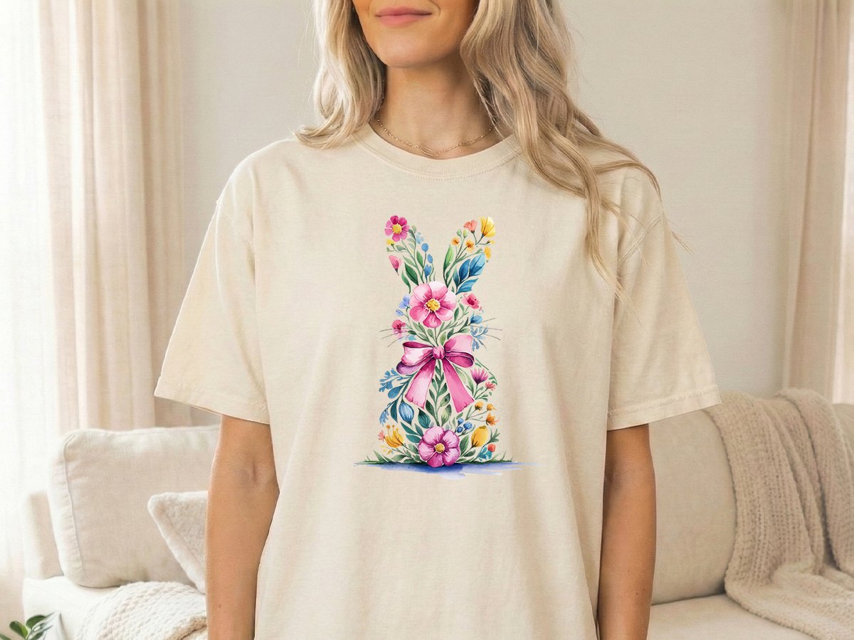 Floral Bunny Ivory Tshirt