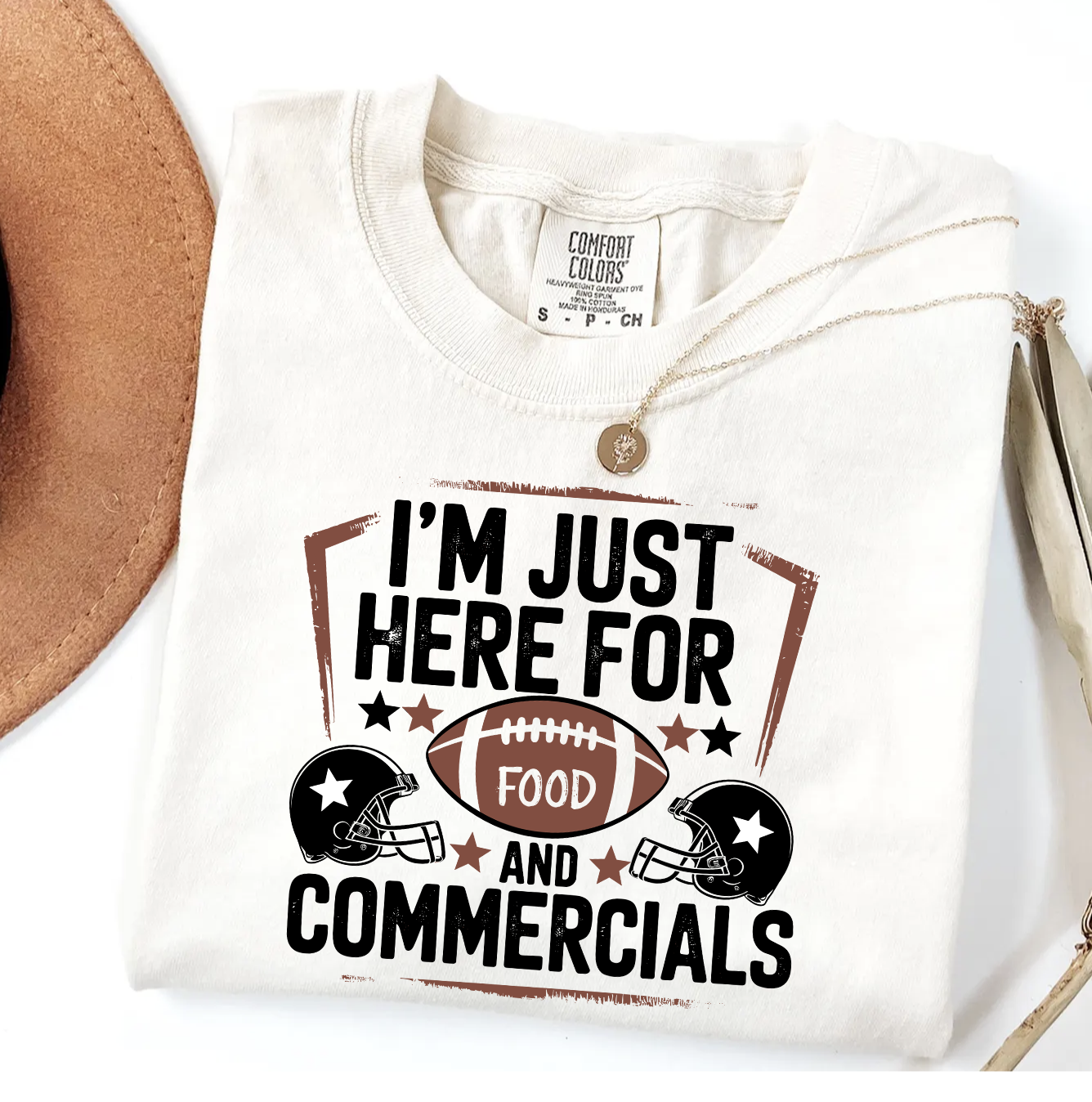 Here for Food and Commercials Ivory Tshirt