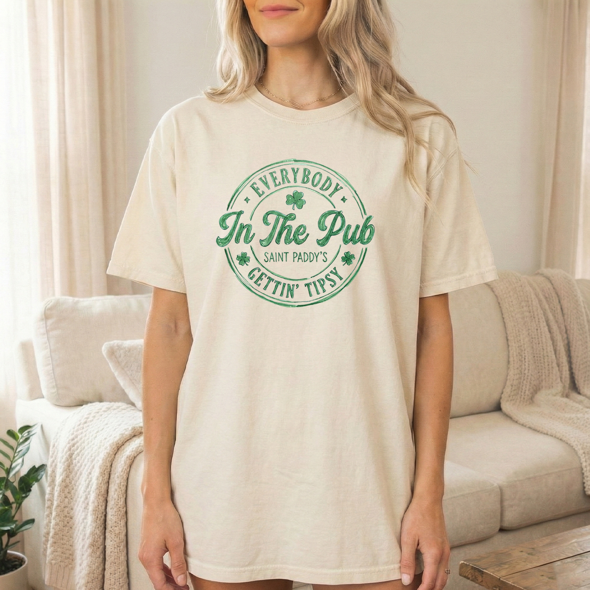 Green Tipsy Ivory Tshirt