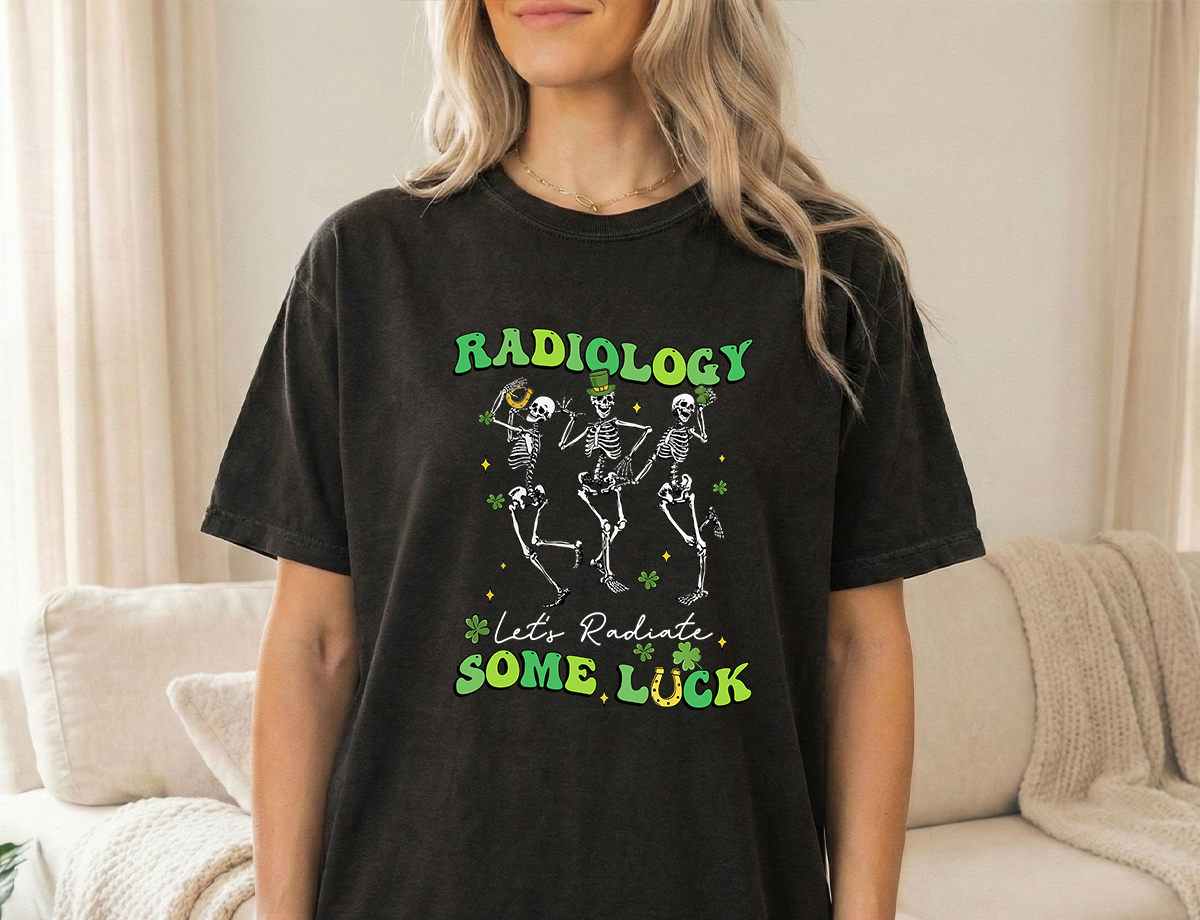 Skeleton St Pats black T shirt