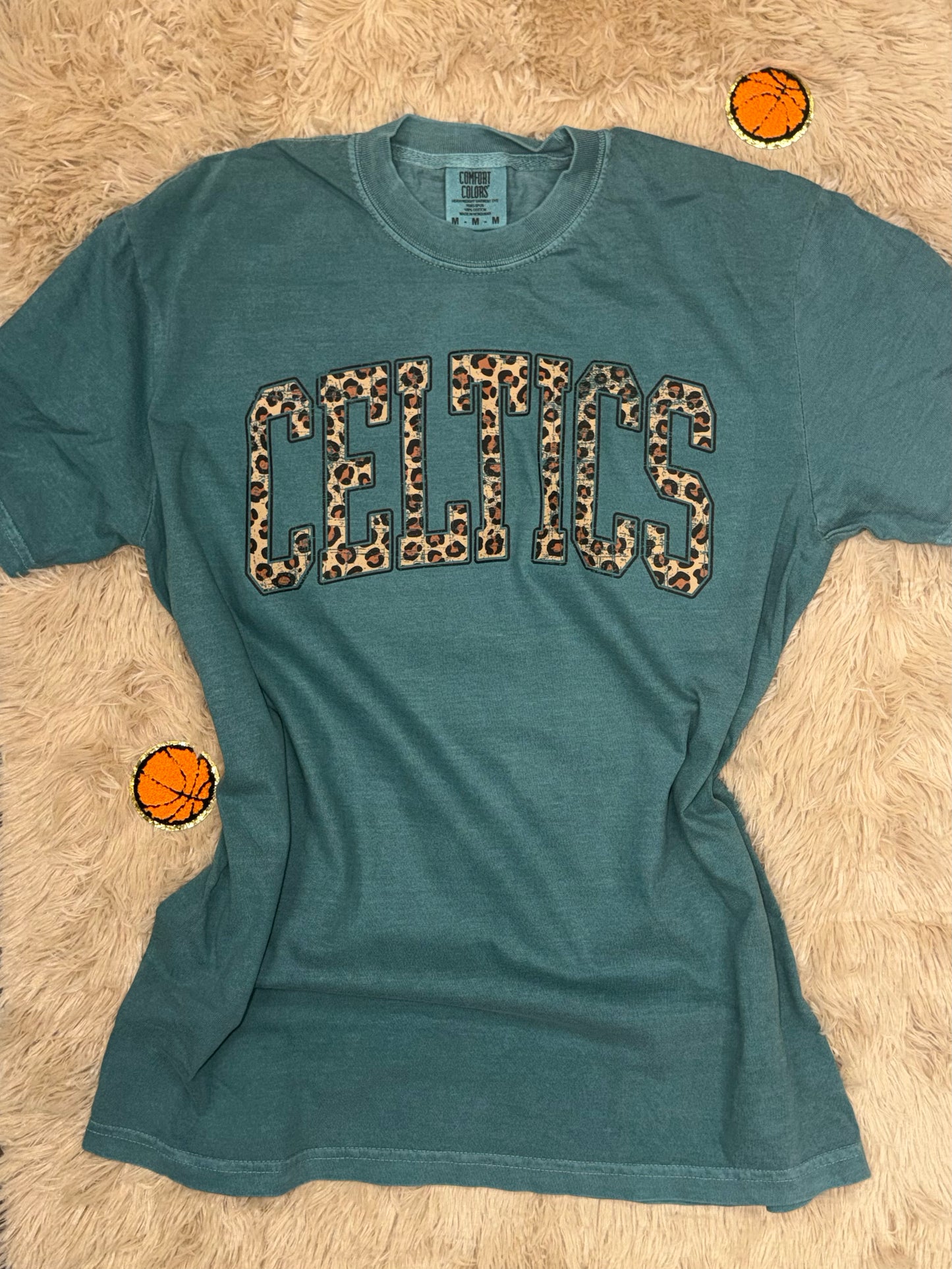 Celtics Cheetah Blue Spruce T-shirt