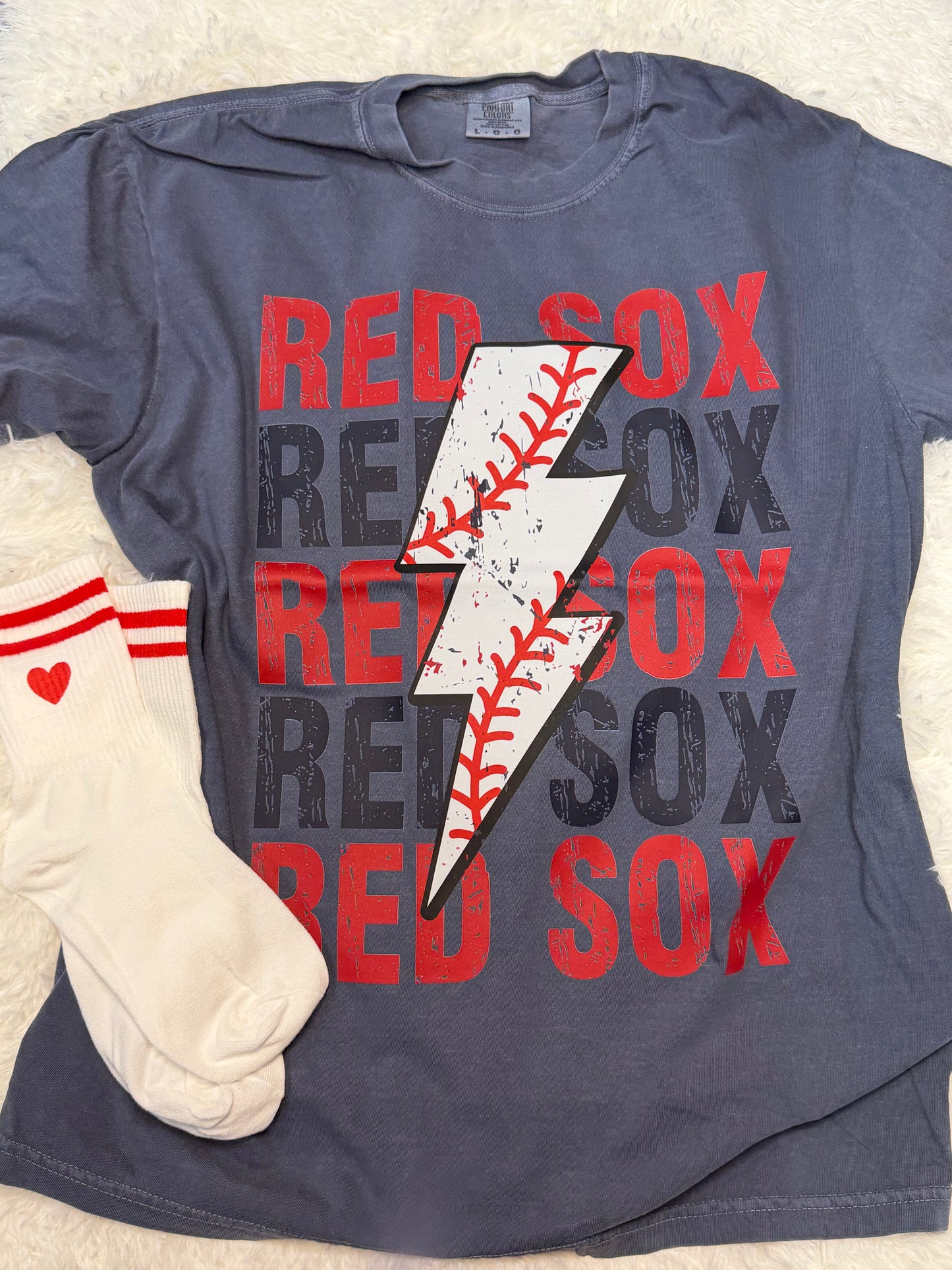 Red Sox Lightening Strike Denim T-shirt