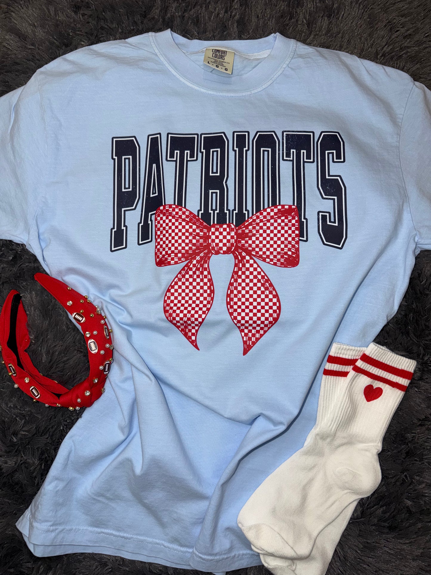 Patriots checkered bow Hydrangea T-shirt