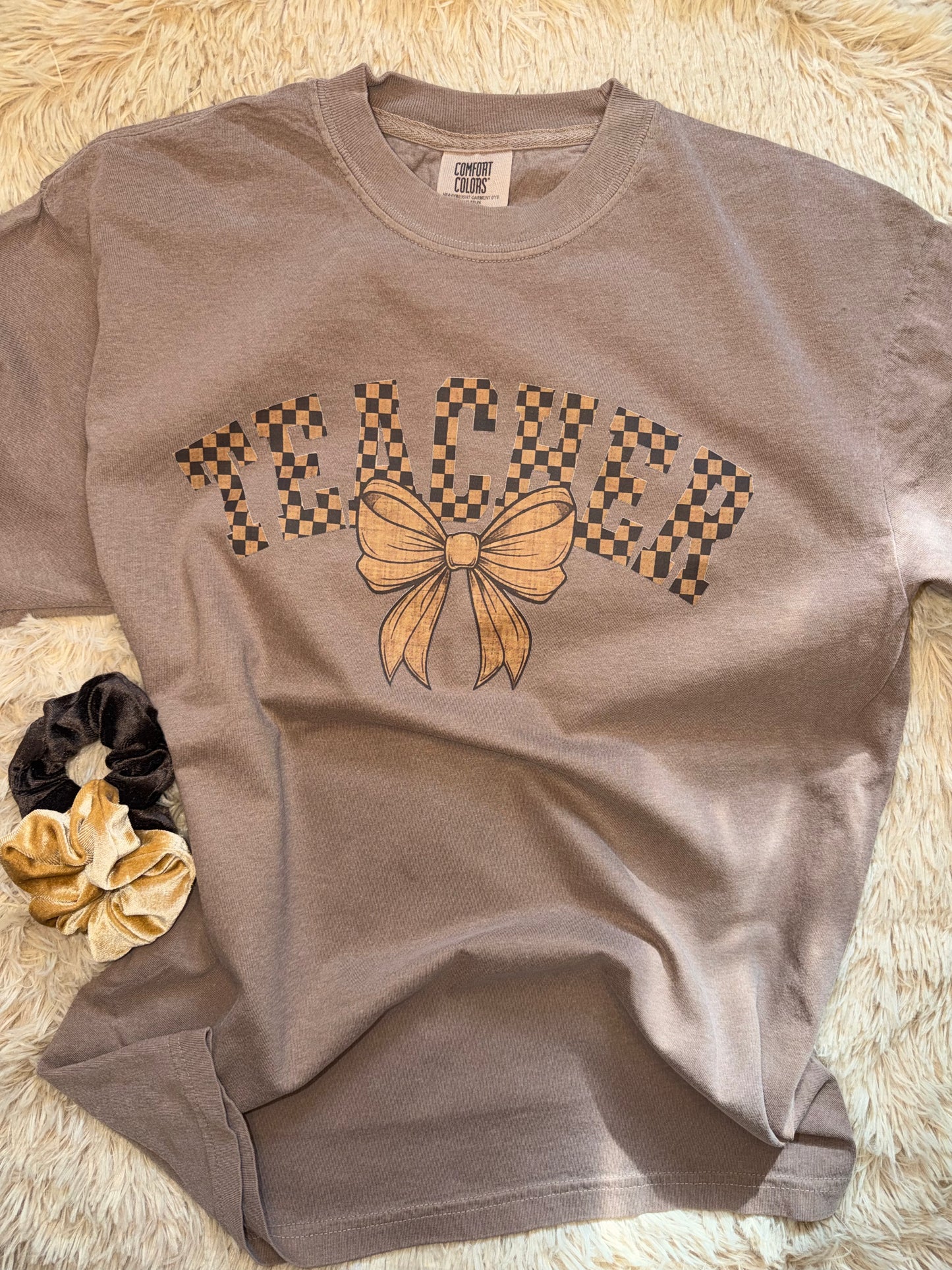 Teacher Checkered Espresso Tshirt