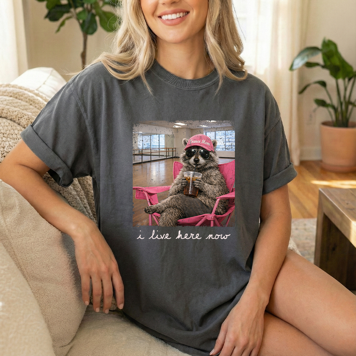I live here DM Pepper Unisex Comfort Colors Tshirt