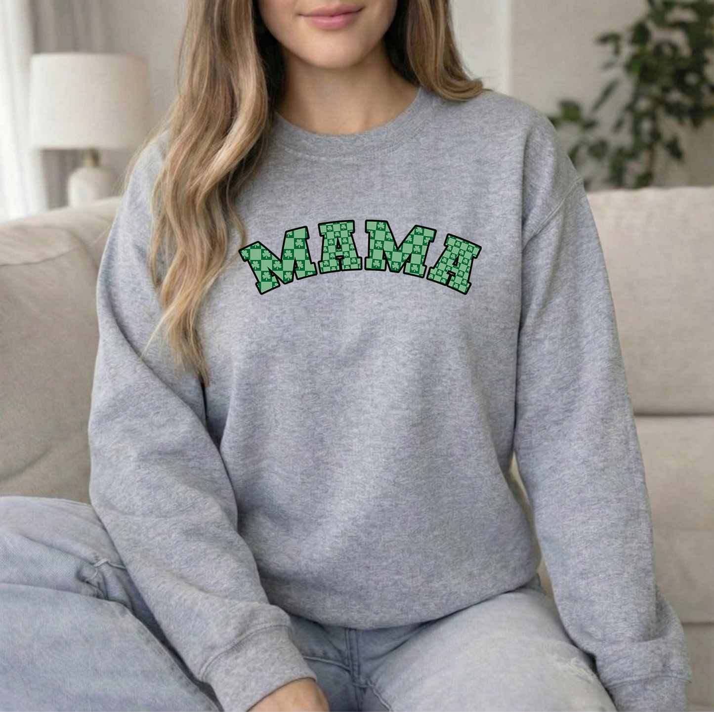 Mama shamrock sports grey crew sweatshirt
