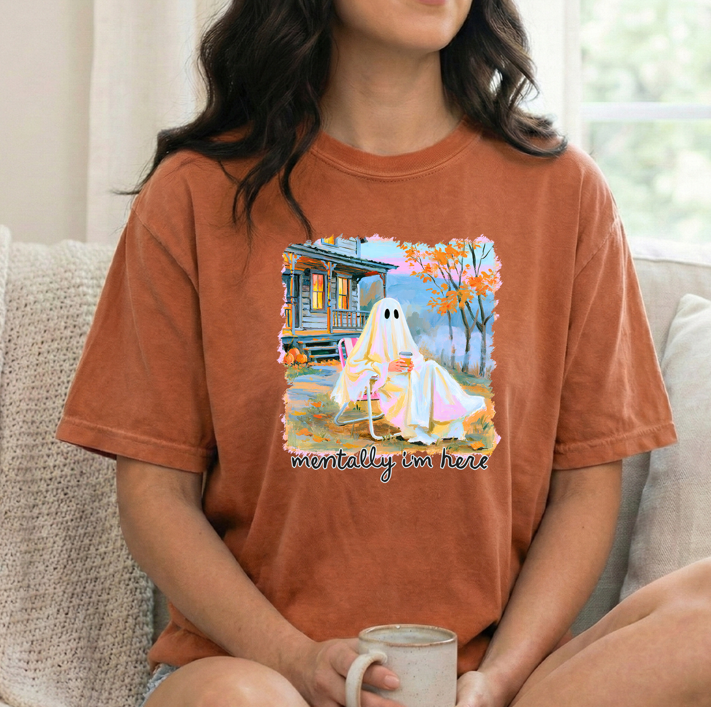 Mentally I'm here Unisex Yam Comfort Colors Tshirt