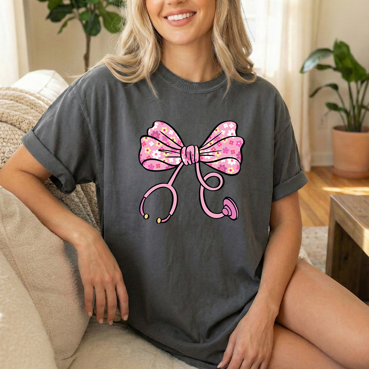 Pink Stethoscope Pepper Tshirt