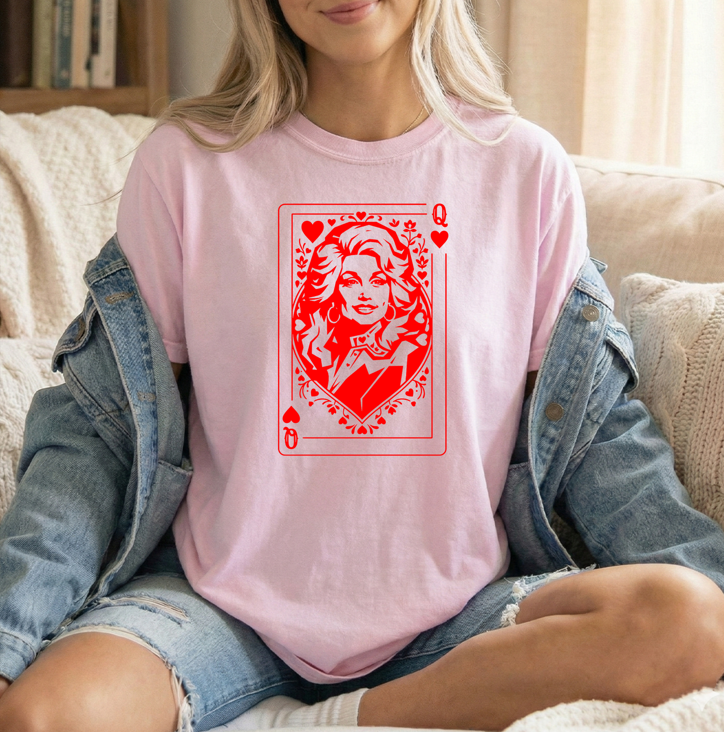 Queen of hearts Blossom Unisex Comfort colors t shirt