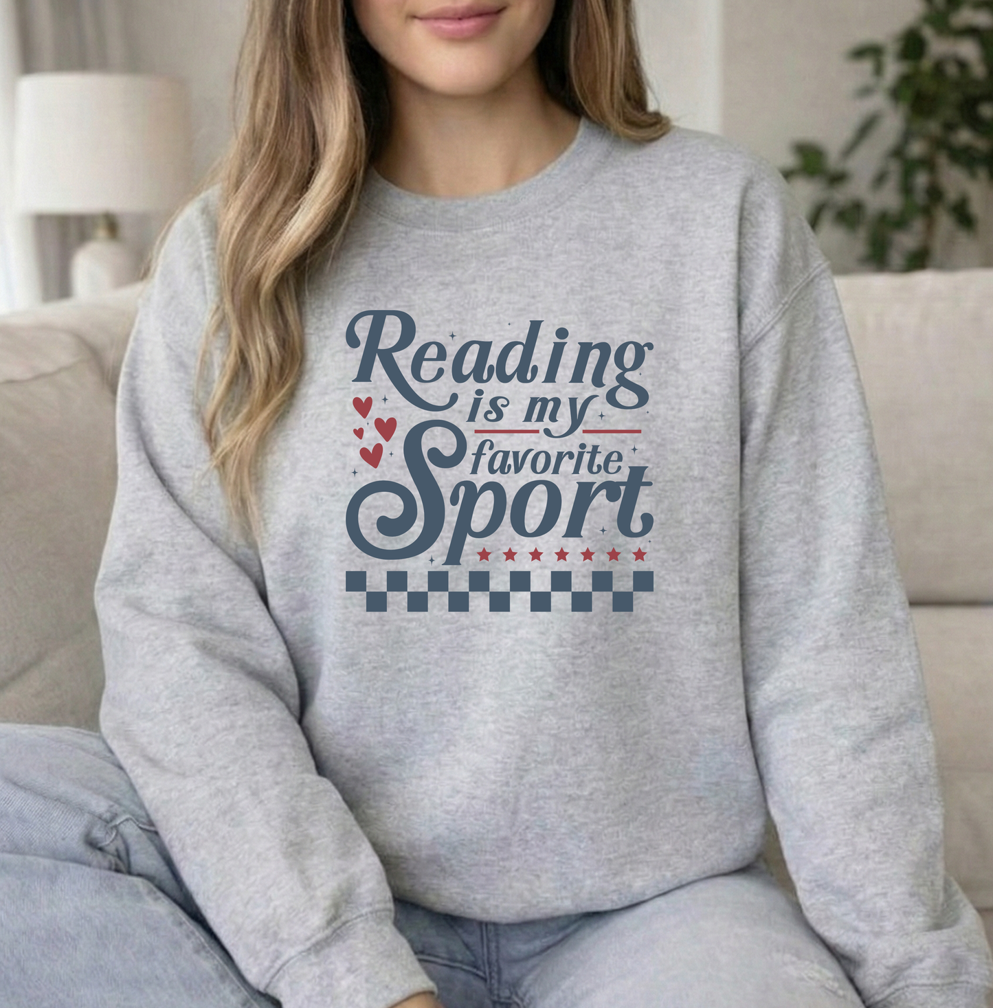 Reading sport Ash Gildan Unisex crewneck sweatshirt