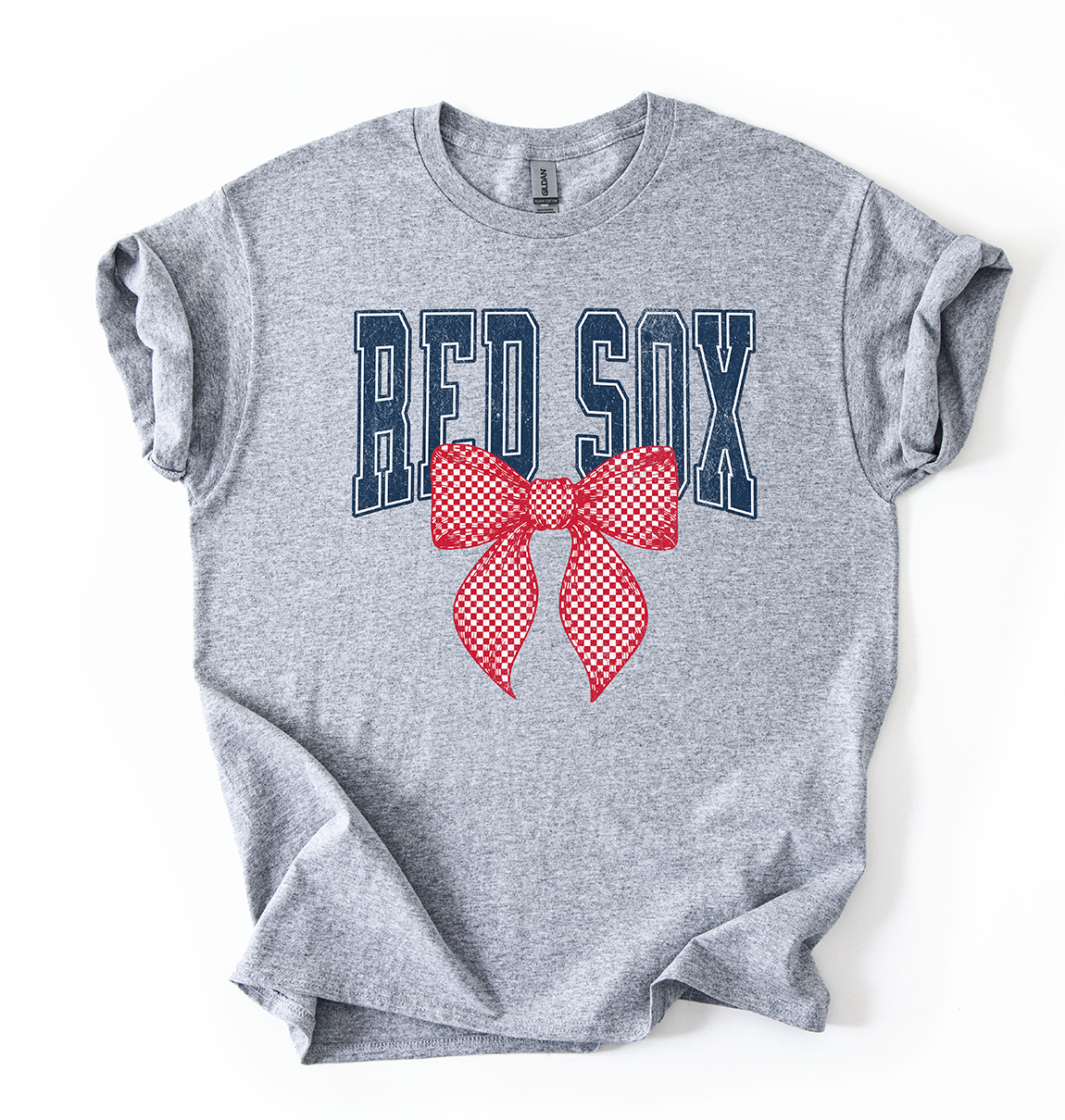 Baseball Red Check bow Unisex Sports Tshirt