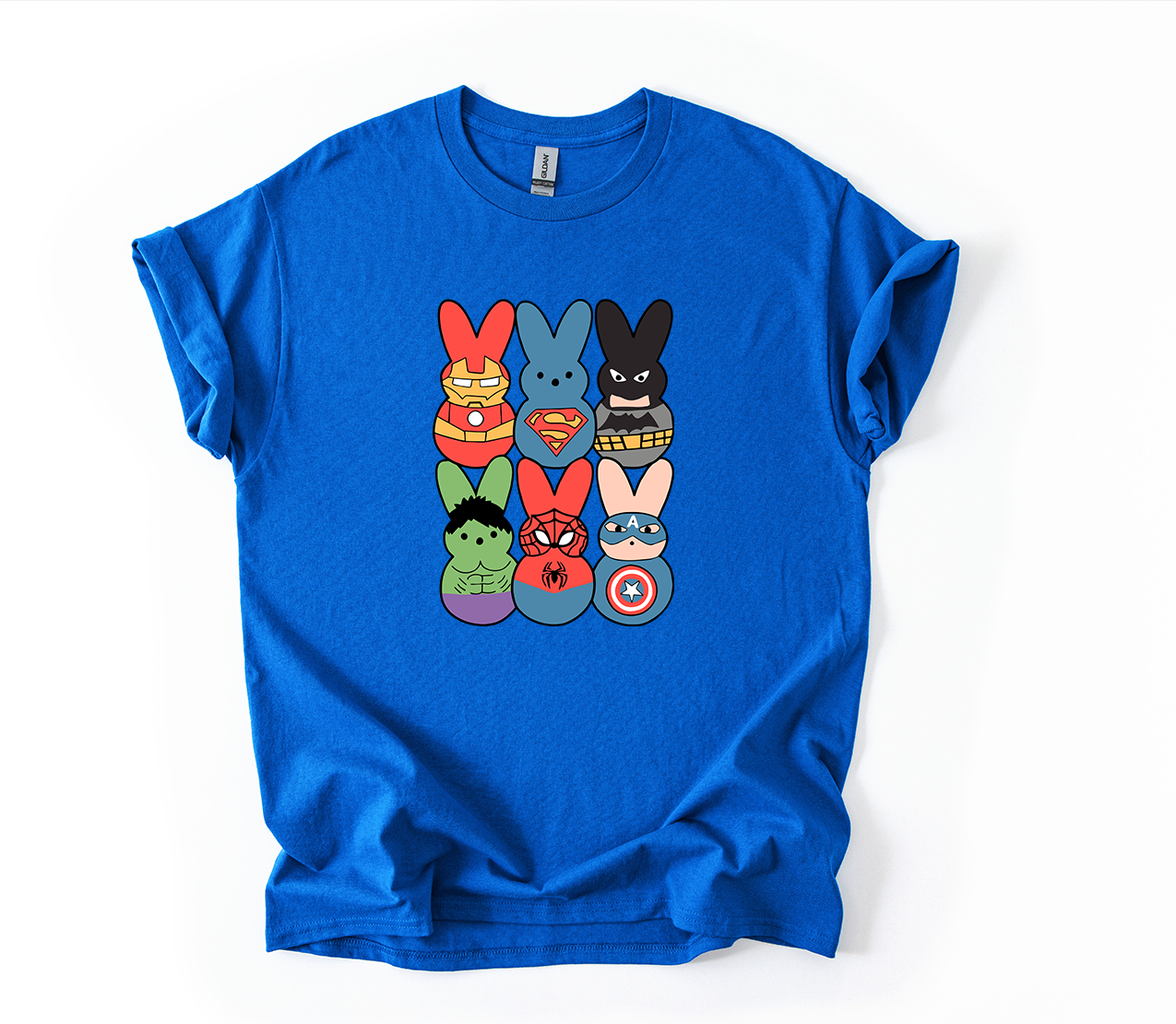Superhero Peep Gildan Royal Youth Tshirt