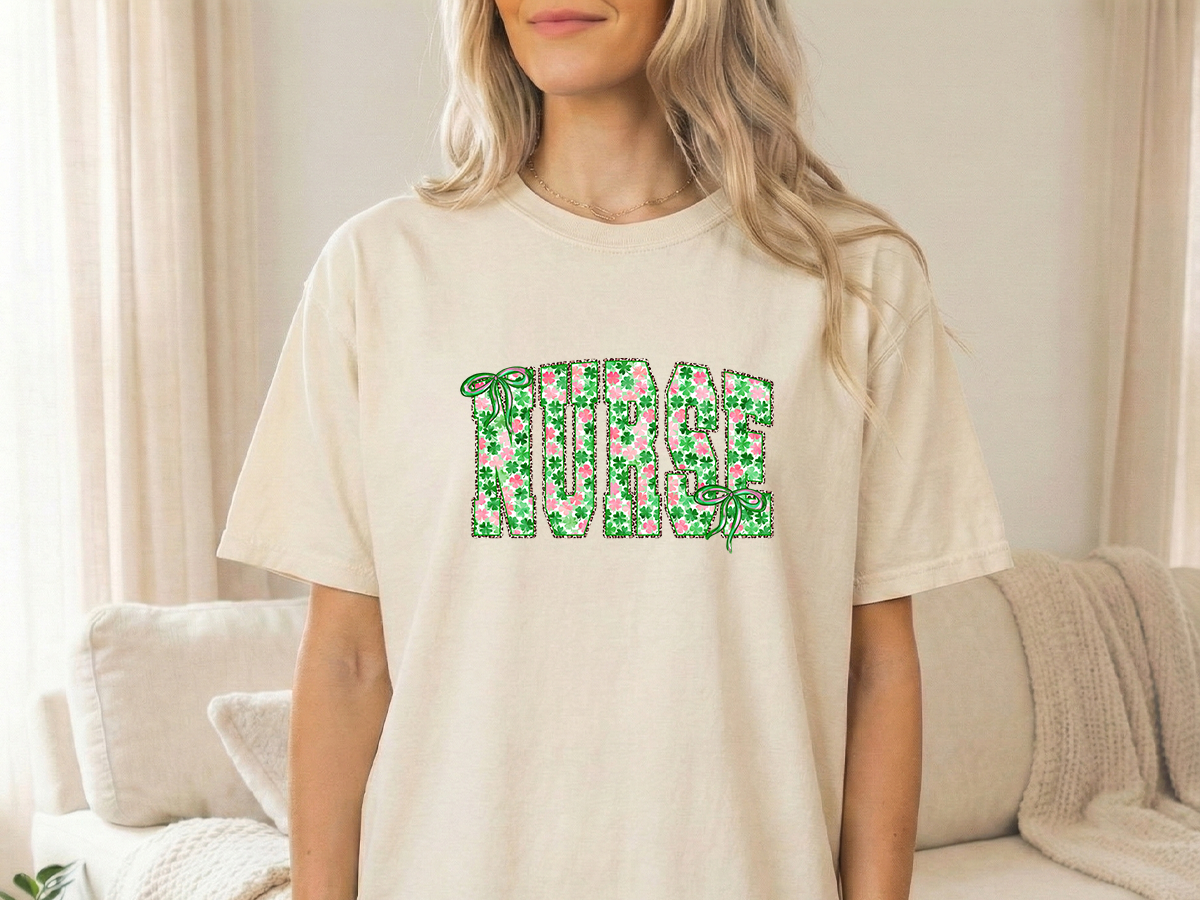 Shamrock Nurse Ivory Tshirt