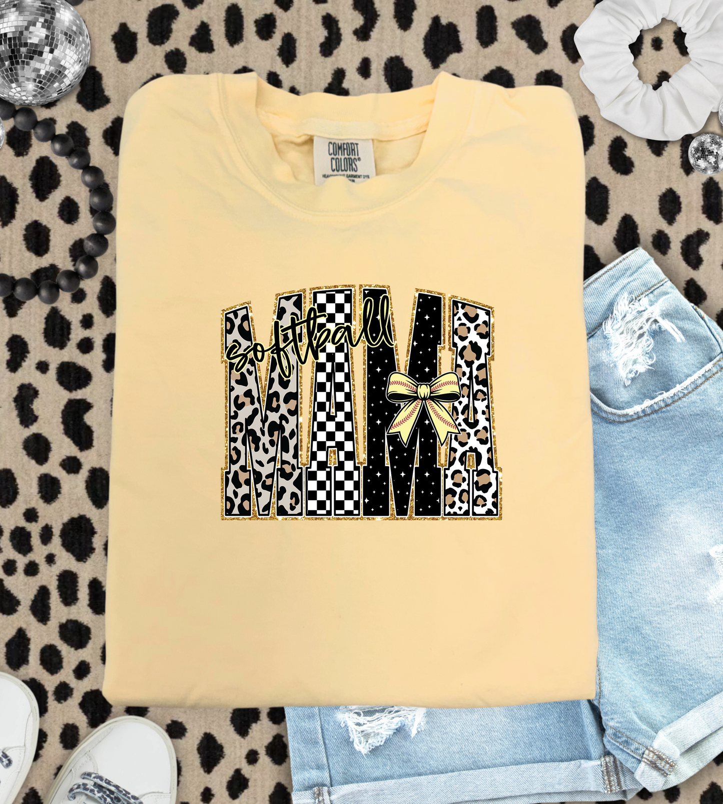 Softball Mama Butter Comfort Colors Unisex Tshirt