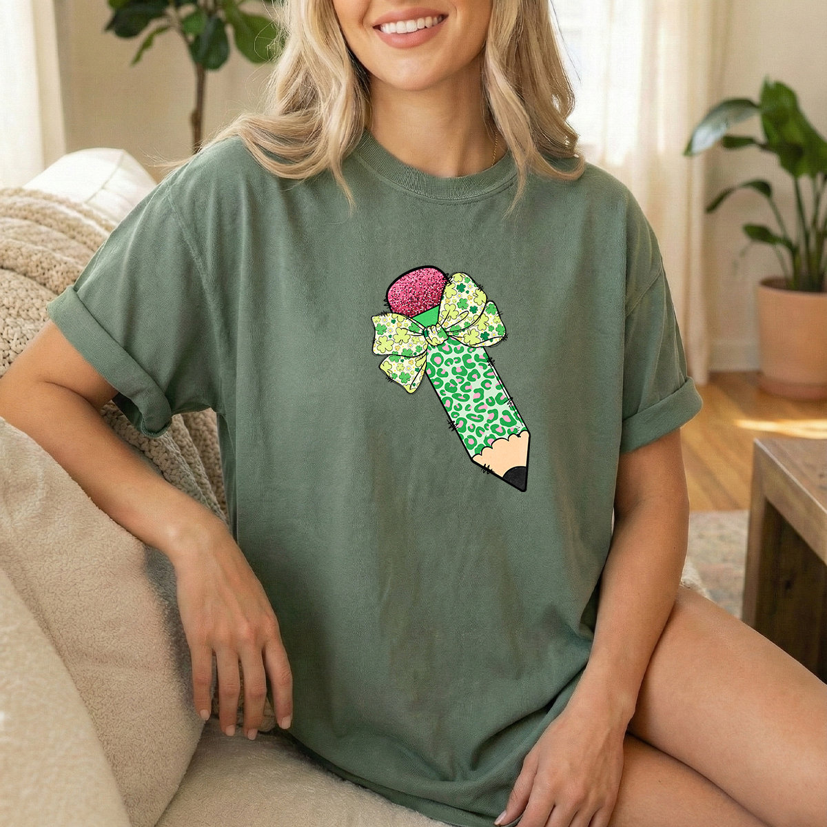St Pats Pencil Full Front Moss T