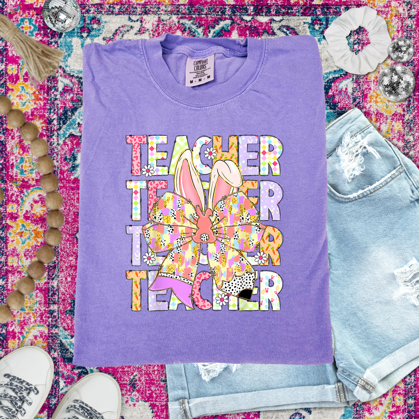 Teacher Teacher Easter Violet Tshirt