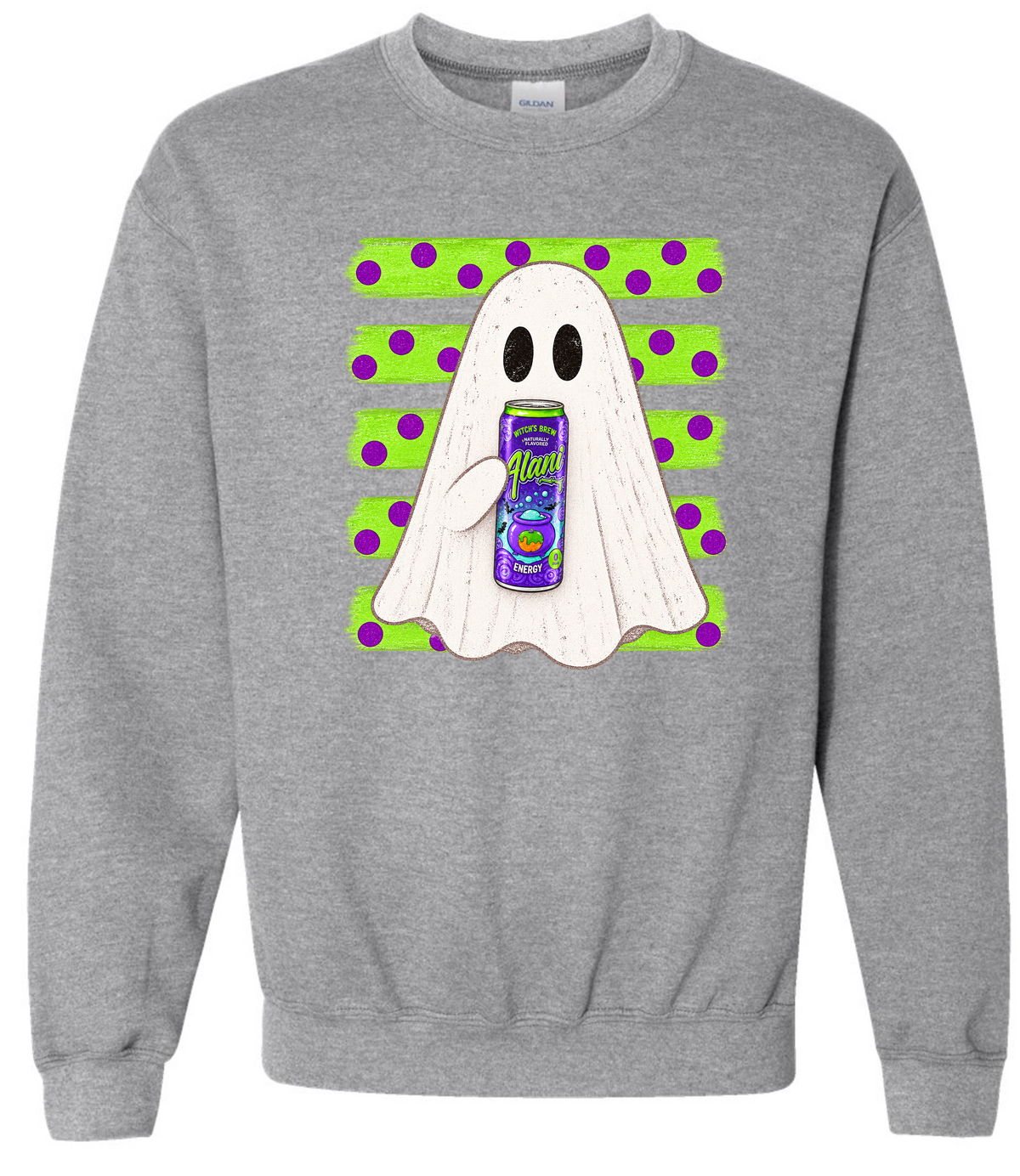 ghost alani unisex gildan sports grey crewneck sweatshirt