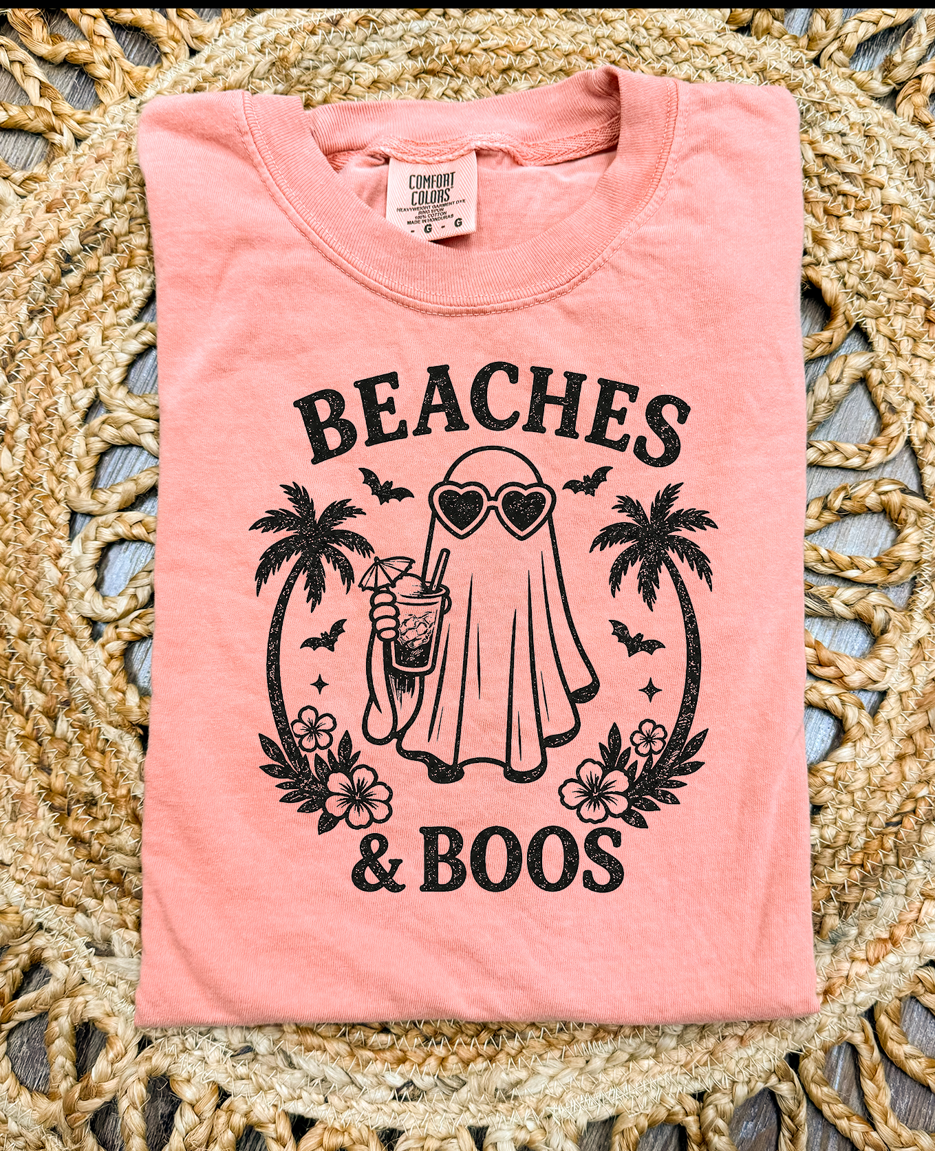 Beaches and Boos Unisex Terracotta Comfort Colors Tshirt