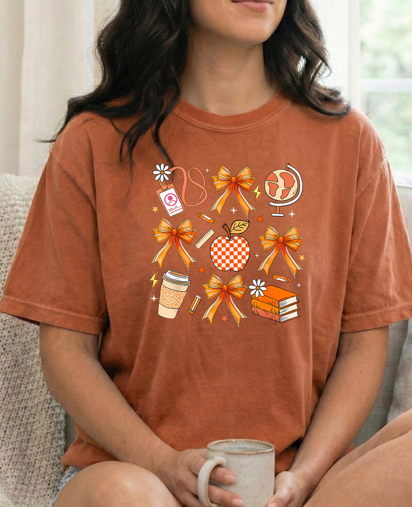 Bow Apple Unisex Yam Comfort Colors Tshirt