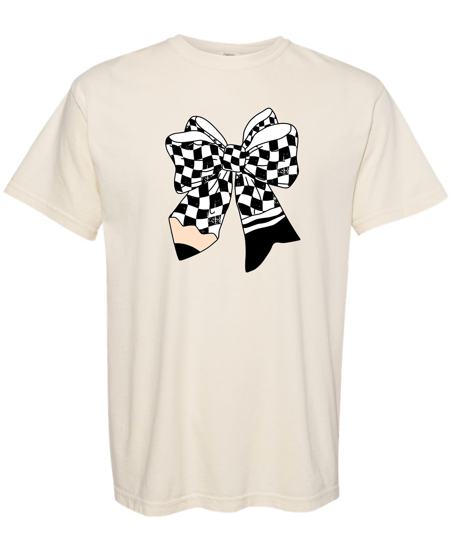 Checkered Pencil Unisex Comfort Colors Ivory T shirt