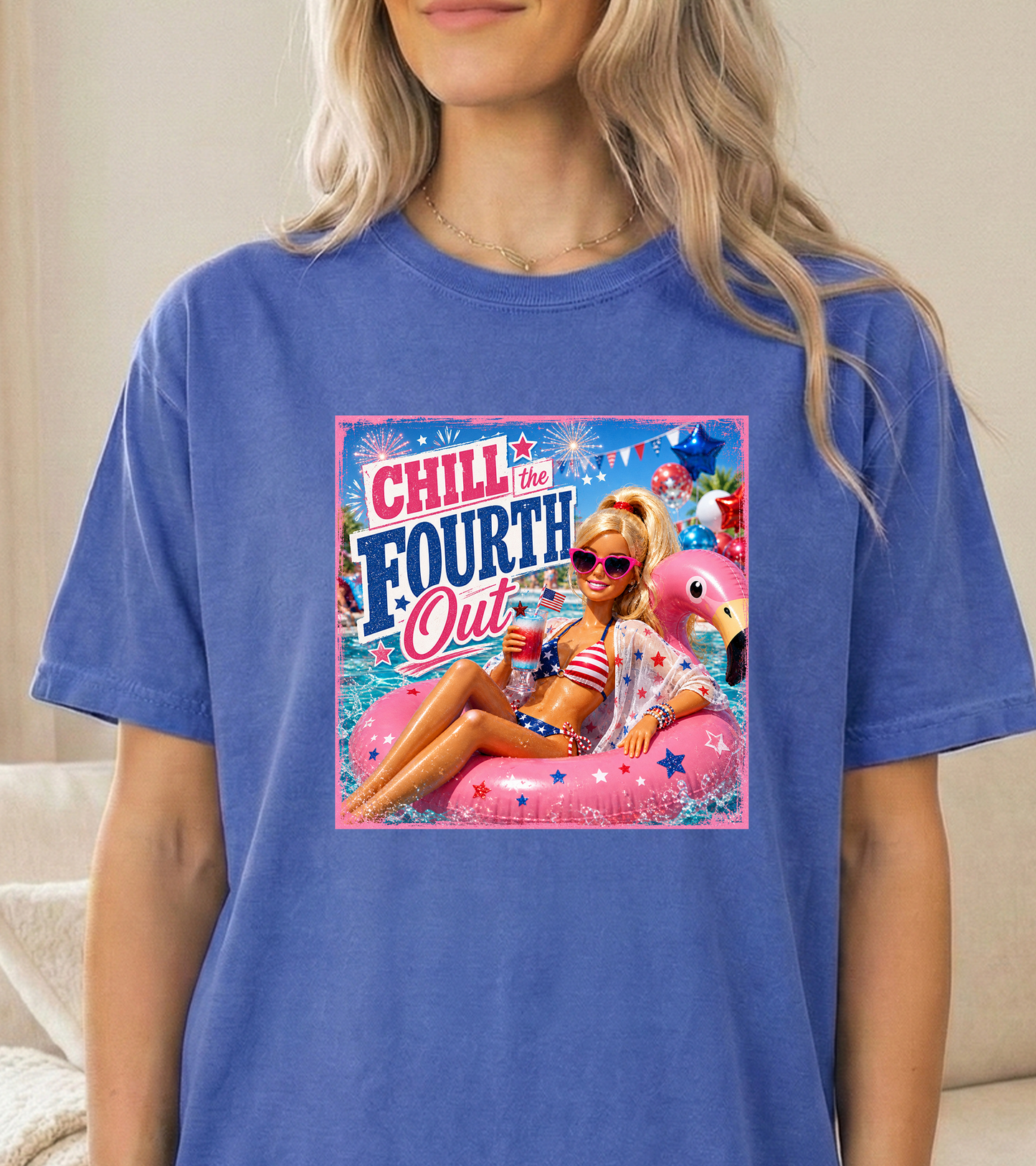 Chill 4th unisex comfort colors flo blue