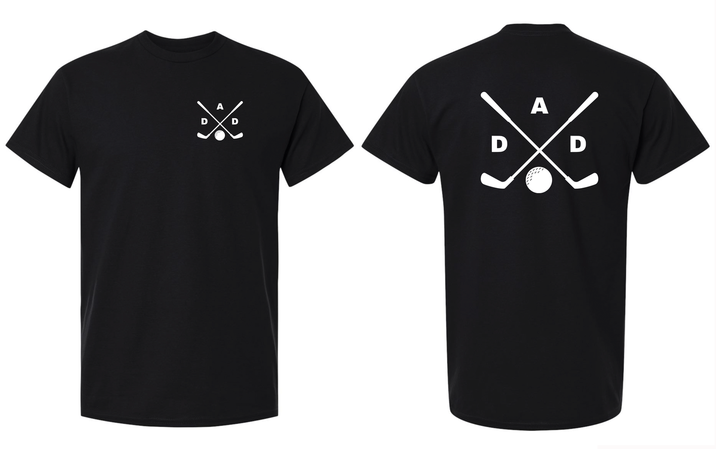 Dad Golf Unisex Black Gildan Tshirt