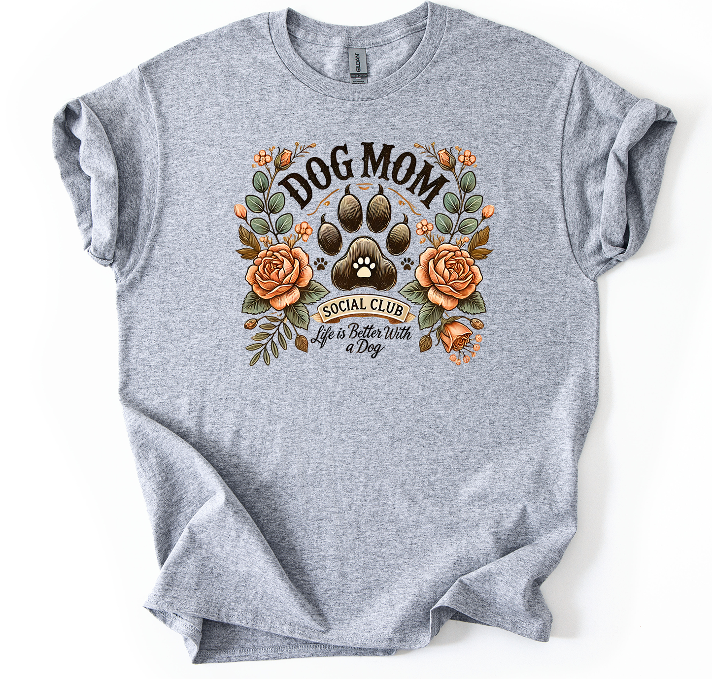 Life is better with a dog Unisex Sports Grey Gildan Tshirt