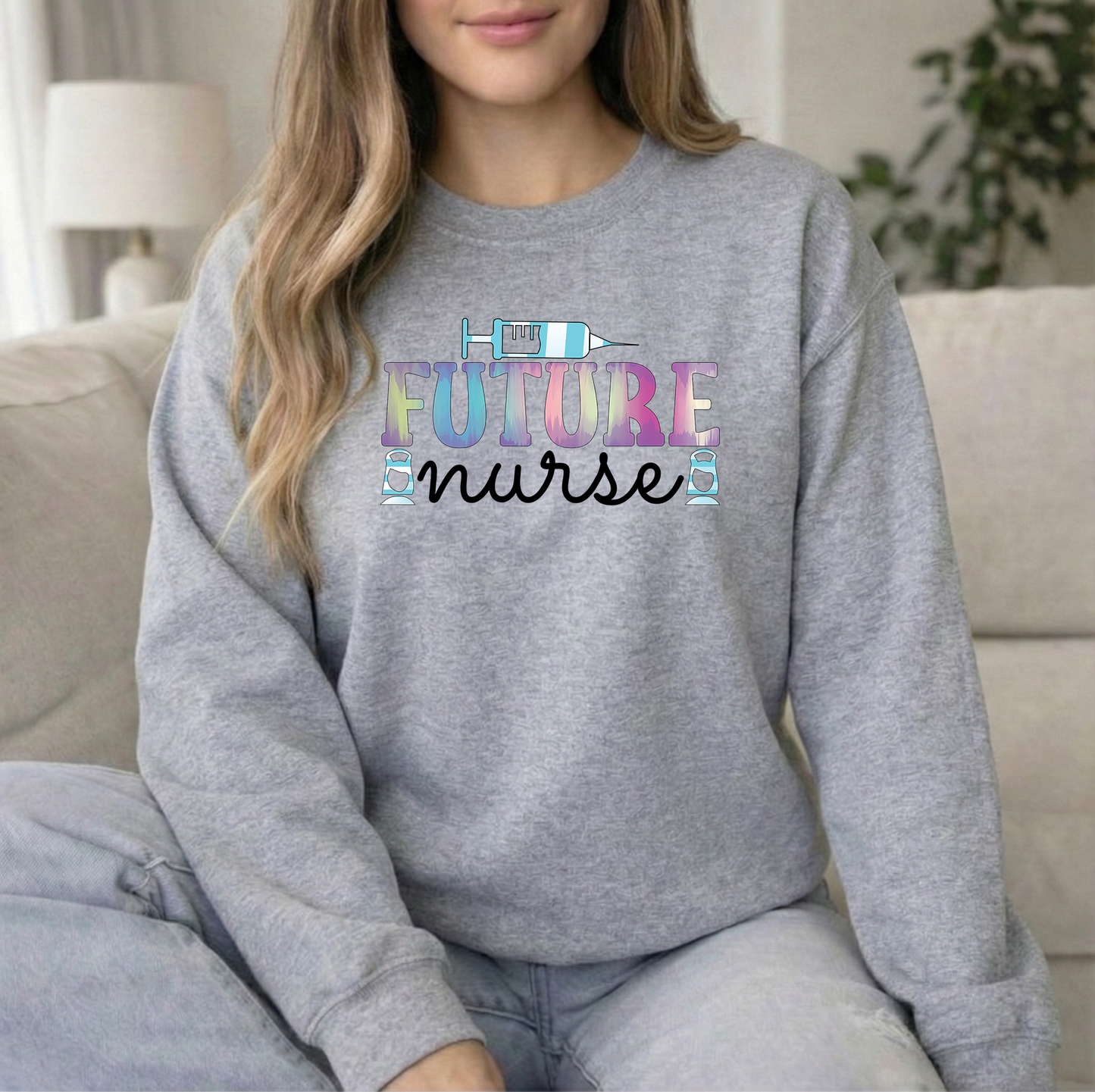 Future Nurse sports grey crew sweatshirt