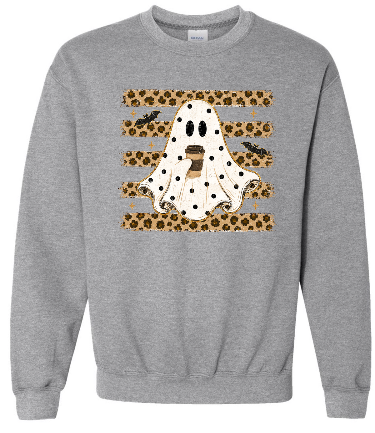 ghost coffee unisex gildan sports grey crewneck sweatshirt