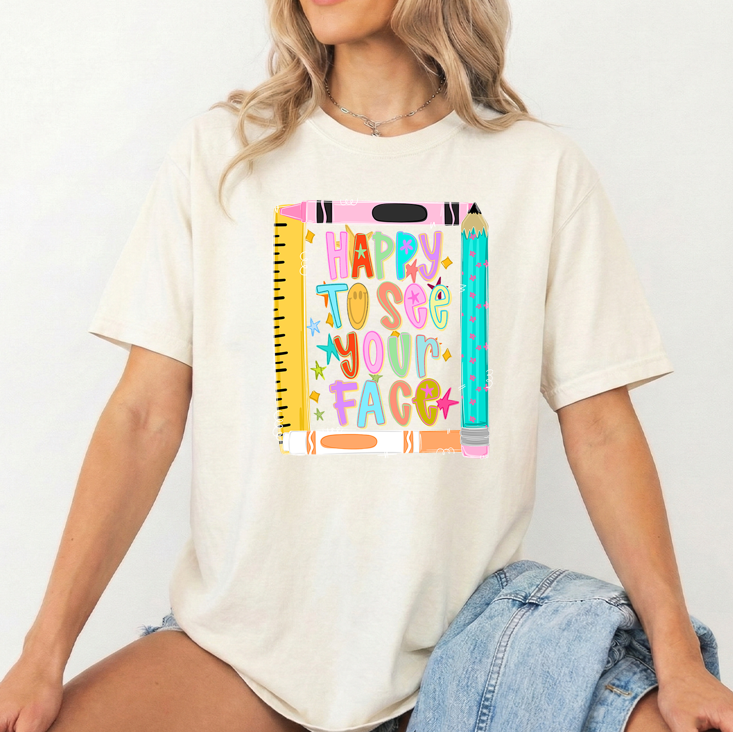 Happy face White Unisex Comfort Colors Tshirt