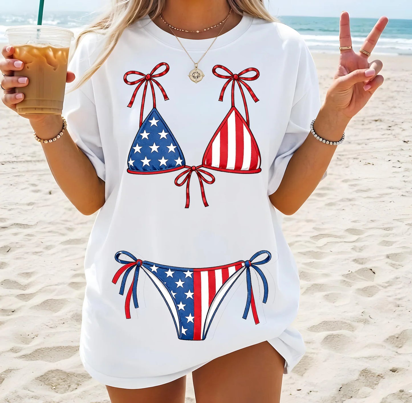 Comfort colors unisex white bikini t shirt