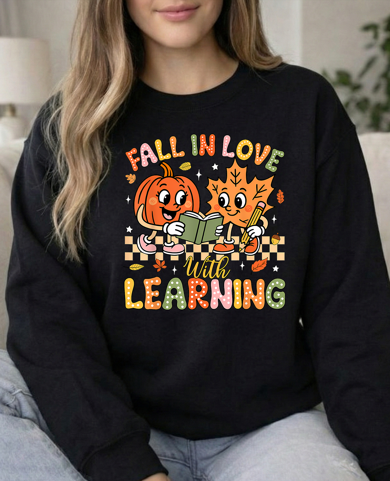 Love Learning Unisex Gildan Black Crew Sweatshirt