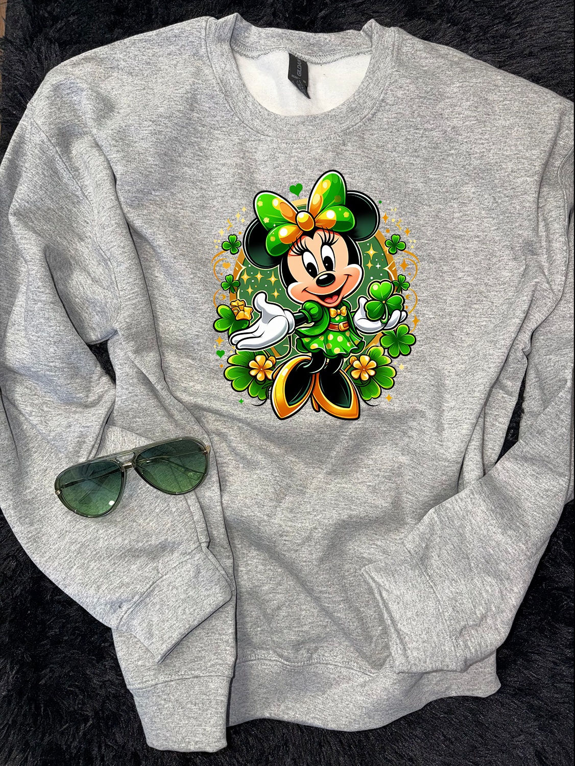 Mouse Unisex Adult Sports Grey Gildan Crew Sweatshirt