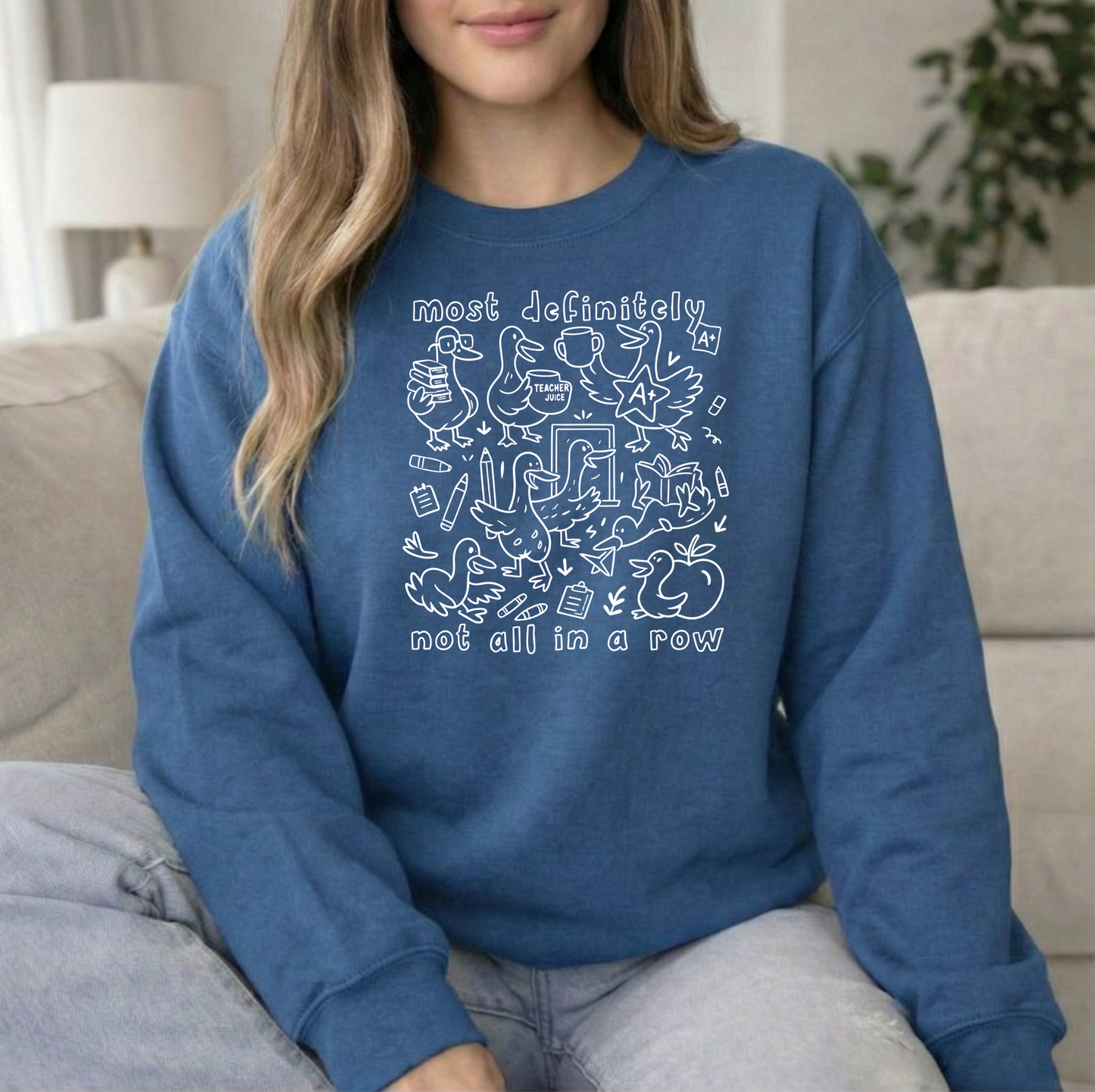 Not in a row Indigo Crew Sweatshirt