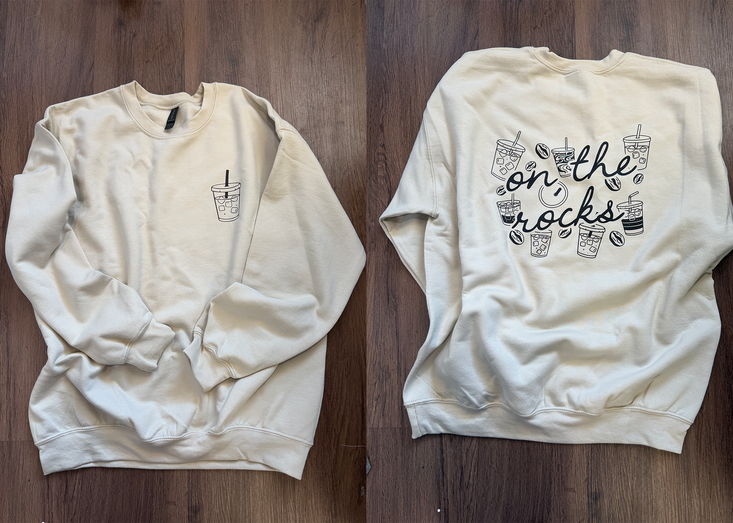 On the rocks unisex Sand Gildan Crewneck Sweatshirt
