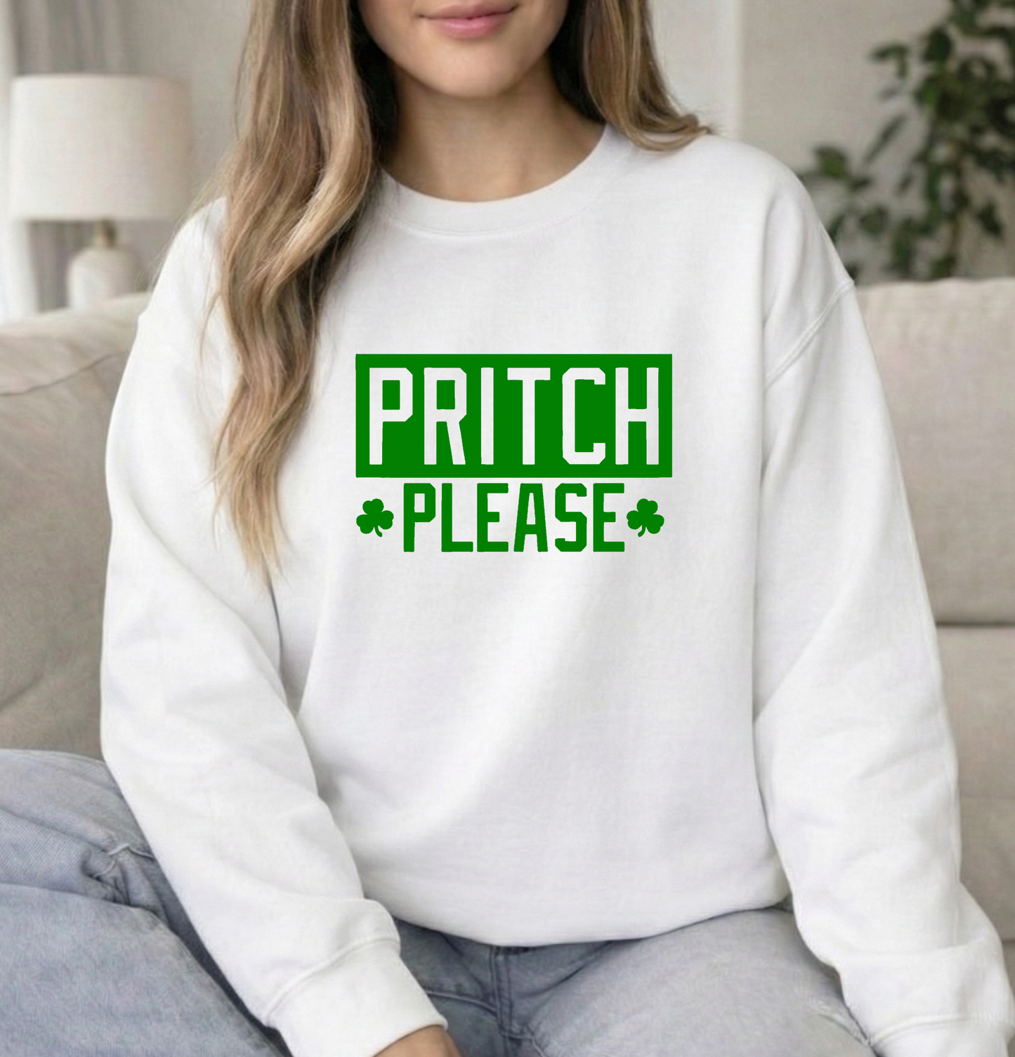 Pritch Please White unisex Gildan Sweatshirt
