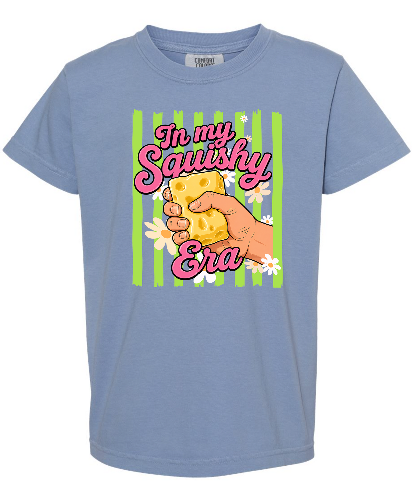 Squishy Cheese Unisex Comfort Colors Washed Denim Tshirt
