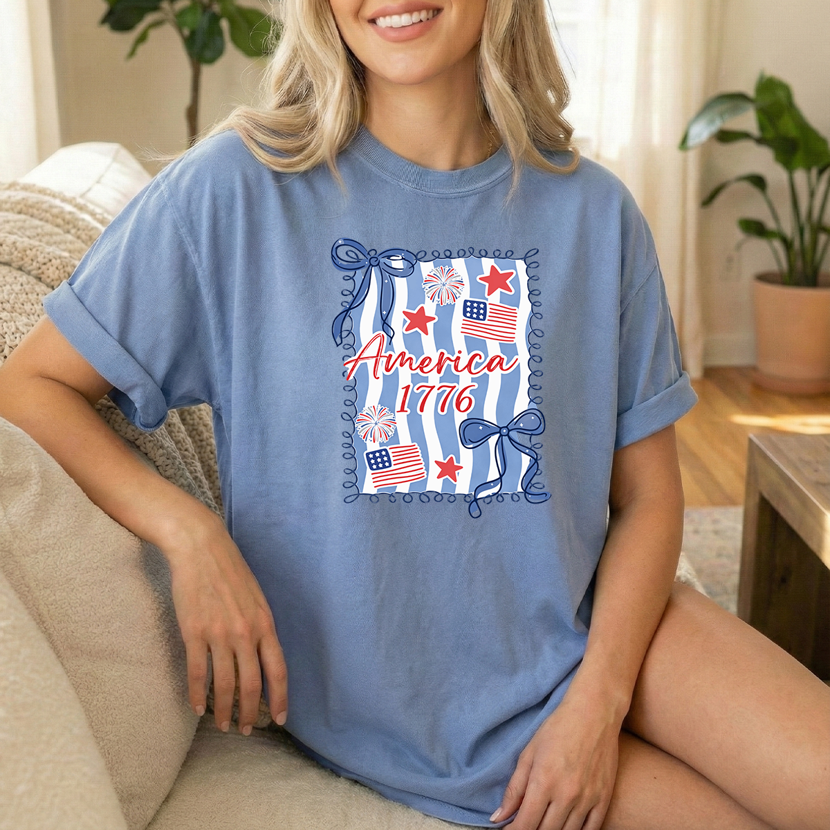 1776 Blue Jean Comfort colors unsex t shirt