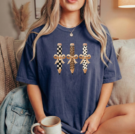 3 Pencils Unisex Comfort Colors Navy Tshirt